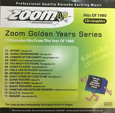 £6.99 • Buy Zoom Golden Years CDG Disc- Karaoke Hits From The Year 1980