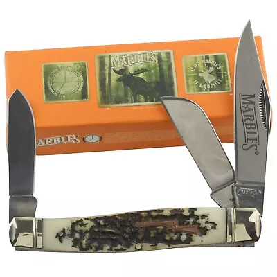 Marbles Stag Large Stockman Pocket Knife 4.25  MR415 3 Folding Blades • $20.95