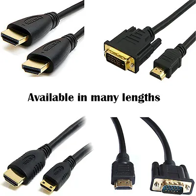 HDMI To HDMI / HDMI MINI / HDMI To DVI / HDMI To VGA Cable For TV Laptop Desktop • $8.99