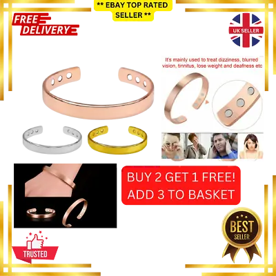 £3.79 • Buy Magnetic Copper Bracelet Healing Bio Therapy Arthritis Pain Relief Bangle Women