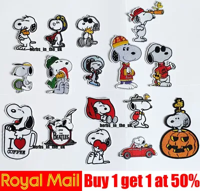 £2.99 • Buy Snoopy Dog Iron On / Sew On Patch Badge ( 16 Styles !!! ) Cute Dog 