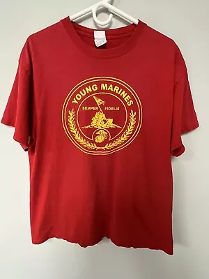 1990's Delta VINTAGE YOUNG MARINES USMC T SHIRT Red Mens L RARE • $19.99