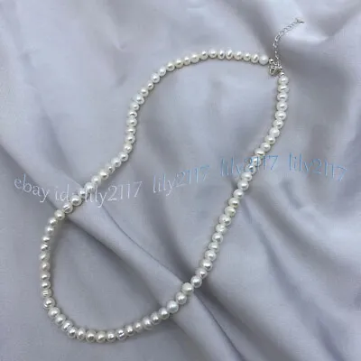 Elegant Real Natural White Freshwater Cultured Pearl Necklace 14-36'' 4-7mm • $16.18