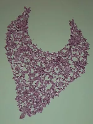 Venise Lace Yolk Orchid Purple Applique 9 2/8  X 12.5  • $9.55