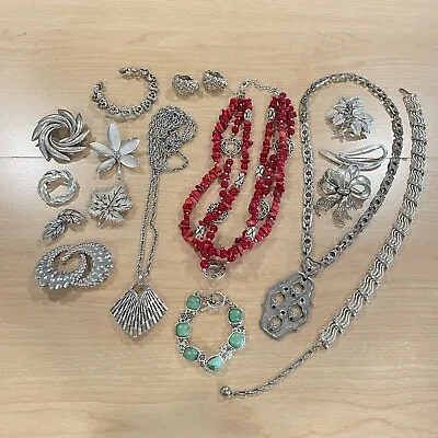 Vintage Lot Silver Tone Jewelry Trifari Monet Kramer Lisner Premier Designs Leaf • $85