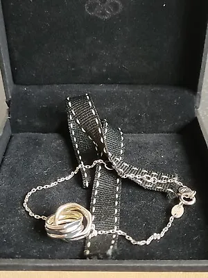 Links Of London 925 Sterling Silver Interlocking Rings Chain Bracelet - 4.8 G • £35