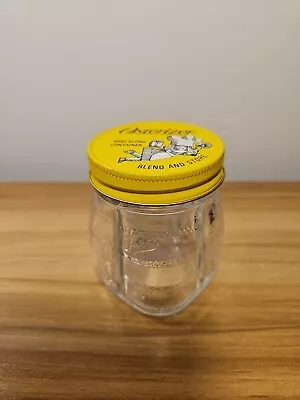 Vtg Osterizer Glass Mini-Blend Container Jar Blend And Store 8 Ounce Yellow Lid • $5.45