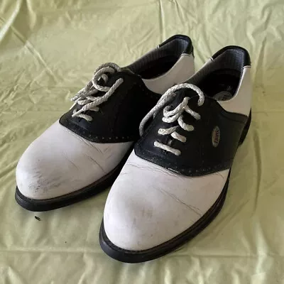 VTG Etonic Saddle Shoe Golf Cleats With Box Sz US 9W/UK 8/EUR 42 • $35