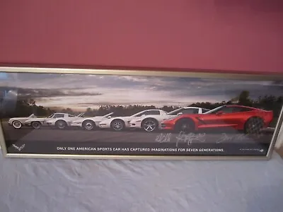 Vintage Corvette's Thru The Ages Framed Poster Signed 3 Drivers • $29.99