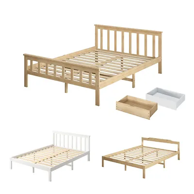 $160.99 • Buy Levede Wooden Bed Frame Double Queen Single Kingsingle Size Mattress Base Timber