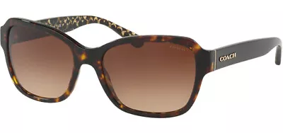 Coach Women's Dark Tortoise Square Sunglasses W/ Gradient Lens - HC8232 550713 • $109.31