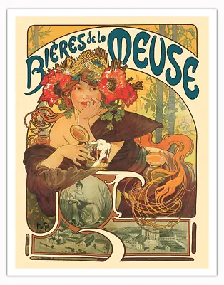 Beer Of The Muse - Vintage French Advertising Poster By Alphonse Mucha 1897 • $12.98