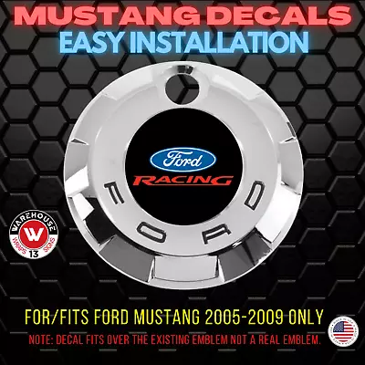 FITS Ford Racing Mustang Faux Emblem Overlay Sticker/Decal 2005-2009 Only • $9.99