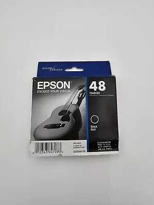  NIB Genuine Epson 48 Black Ink T0481 T048120 For R200 300 320 RX500 600 620 • $15.35