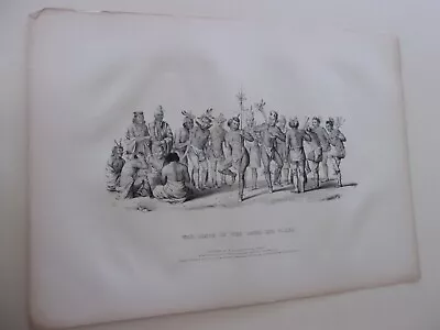 Rare McKenney And Hall FOLIO Portrait Print 1838: War Dance Of The Sauks And Fox • $449.99