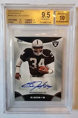 2013 Topps MINI Autographs Bo Jackson /35 #MABJ - Beckett 9.5! Gem Mint! 💎  • $149.99