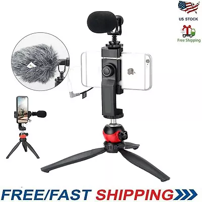 Smartphone Microphone Vlogging Kit For IPhone 11 Pro Max X 8 Plus 7 Plus Samsung • $32.99