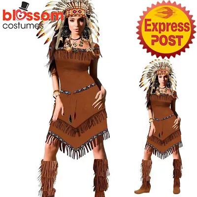 CA1816 American Indian Princess Pocahontas Wild West Western Fancy Dress Costume • $37.95