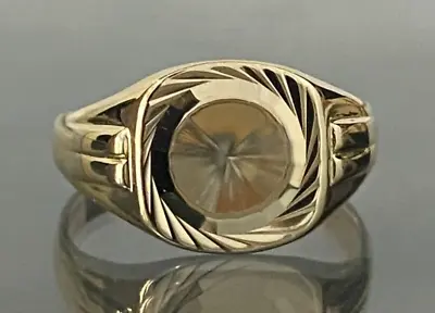 9K Solid Yellow Gold Signet Ring Size U 1/2  -   10 1/2 • $368