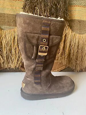 UGG Australia “1895 Retro” Cargo Tall Zip Brown Boots Size 6 • $49.99