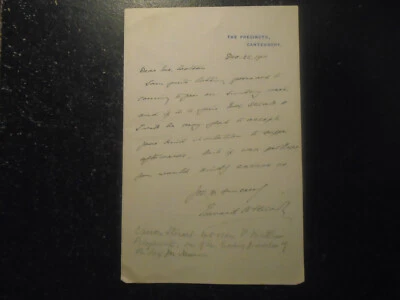 £3 • Buy 1911 Canterbury, The Precincts, Hand Written Letter With Printed Lettehead
