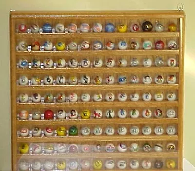 Oak Marble Display Case Holds 117 Logo 1 Inch • $60