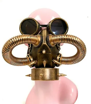 $18.99 • Buy Gas Mask & Goggles Combo Set Steampunk Phantom Theater Masquerade Cyber Punk  