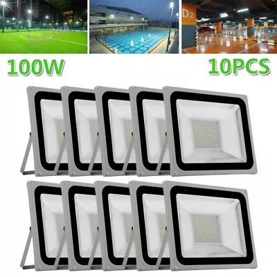 10x 100W LED Flood Light Cool White Spotlight Outdoor Garden Yard Security Lamp • $72.99