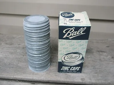 Vintage Lot Of 12 Original BALL ZINC CAPS With Original Box • $9.99