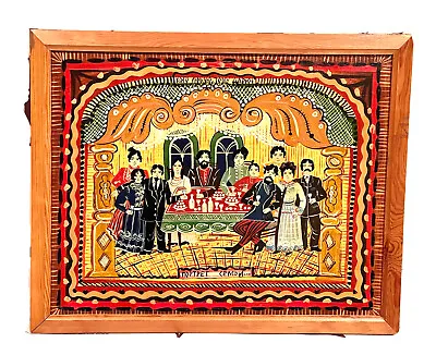 Vintage 1990 Russian Antonusheva Folk Art Family Portrait Oil/Board Painting • $220