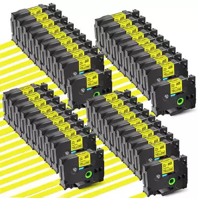 Compatible For Brother P-Touch Label Maker TZ TZe 651 Tape Cartridges Yellow ×40 • $183.92