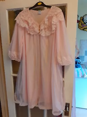 St Michael Pink Vintage Negligee (Please See Scans And Description) • £9.99