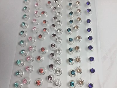 £3.90 • Buy Pretty.Coils.Springs.Spirals.Hair Jewels.Gems.Wedding.Proms.single Stone.12 Pack
