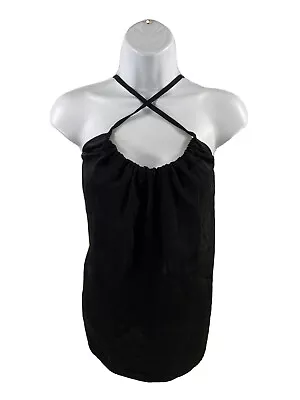 Vince Women's Black Sleeveless Gathered Neck Camisole Tank Top - L • $17.17