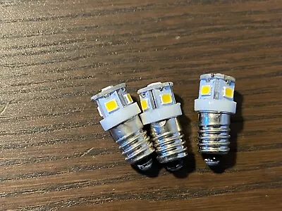 3 New Warm White Screw Base LED Lamp Light Bulbs 6v 6.3v 8v Replace #40 #46 E10 • $10