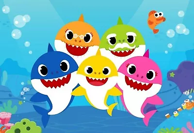 BABY SHARK POSTER - DIFFERENT SIZES - FRAMED OPTION (bs001) • £4.79