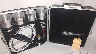 Rare Vintage Collins Bros Travel Bar Cocktail Set In Carry Case W/Key 3 Bottle • $34.99