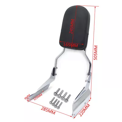 Chrome Flame Backrest Sissy Bar With Leather Pad For Honda Magna 750 VF750/250 • $63.47
