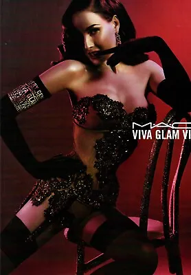 Modern Magazine Cosmetics Ad MAC VIVA GLAM VI Lipstick Sexy Model Lingerie010824 • $8.50