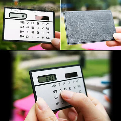 £3.25 • Buy 8 Digits Ultra Mini Slim Credit Card Size Solar Power Calculator Small Pocket UK