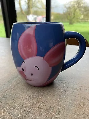 Disney Tams Large Blue Barrel Mug PIGLET Winnie The Pooh Vgc • £8