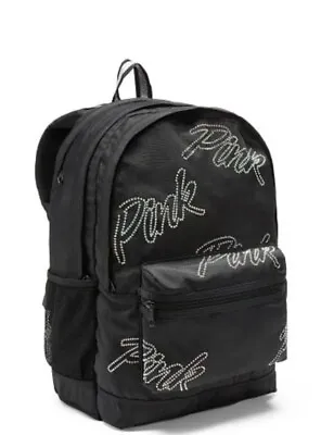 Victoria's Secret PINK Bling Campus Backpack OS Pure Black/Rhinestone • $69.99