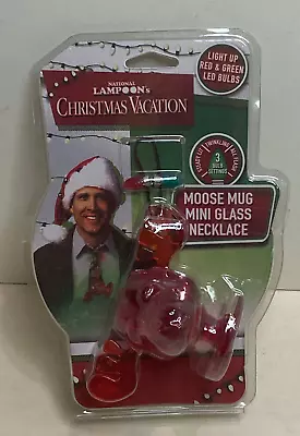 National Lampoon’s Christmas Vacation Moose Mug Mini Glass Light Up Necklace • £14.46