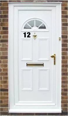 £0.99 • Buy 2 Self Adhesive Weatherproof House Door Numbers Vinyl Stickers  4  Black Numbers