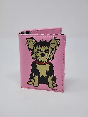Marc Tetro Pink Faux Leather  Yorkshire Terrier Passport Case Credit Card Holder • £16.88
