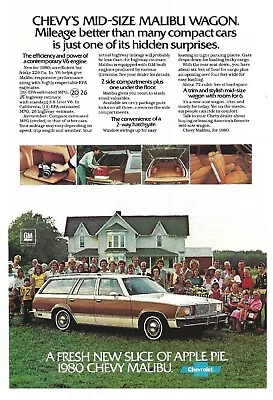 1980 Chevrolet Malibu Mid-Size Station Wagon Vintage Color Print Ad... • $9.99