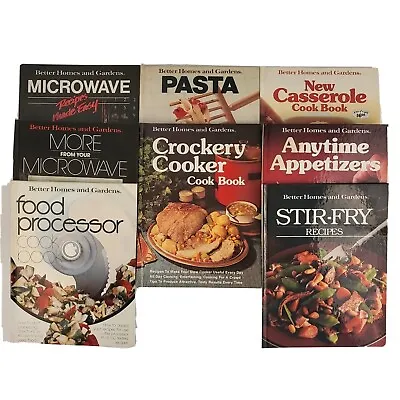 Vintage Lot 8 Better Homes And Gardens Cook Books 70s 80s Casserole Pasta Apps • $20.89