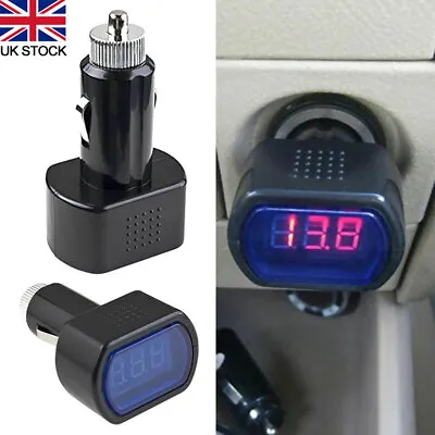 LED Car Van 12V 24V Battery Volt Voltage Meter Monitor Gauge Cigar Lighter New • £5.67