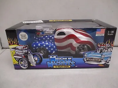 Muscle Machines 1941 Willys Coupe 1/18 American Flag • $17.22
