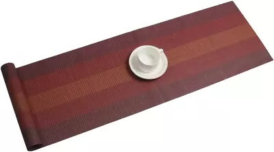 Woven Vinyl Table Runner PVC 12  X 71  Wipe Clean Indoor Outdoor Heat Resistant • $17.99